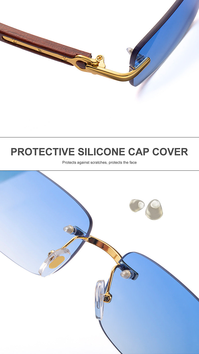 Fashion Sunglasses for Men New Frameless Wooden Leg Slingshot Sunglasses Optical Frame sunglasses