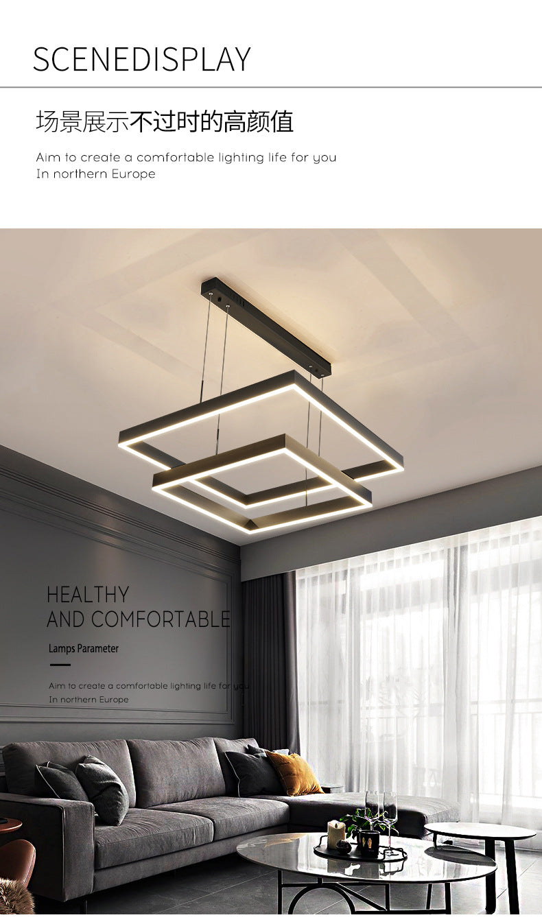 Living Room Lamp Simple and Elegant Main Lamp Modern Dining Room Lamp Home Iron Art Bedroom Lamp High-end Feel led Bar Counter Pendant Light