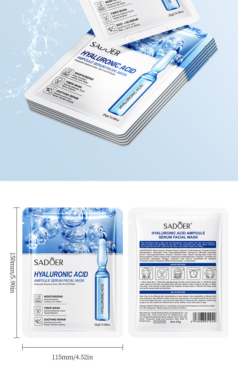 Full English Ampoule Essence Mask SADOER Hyaluronic Acid Hydrating Vitamin C Moisturizing  Wholesale