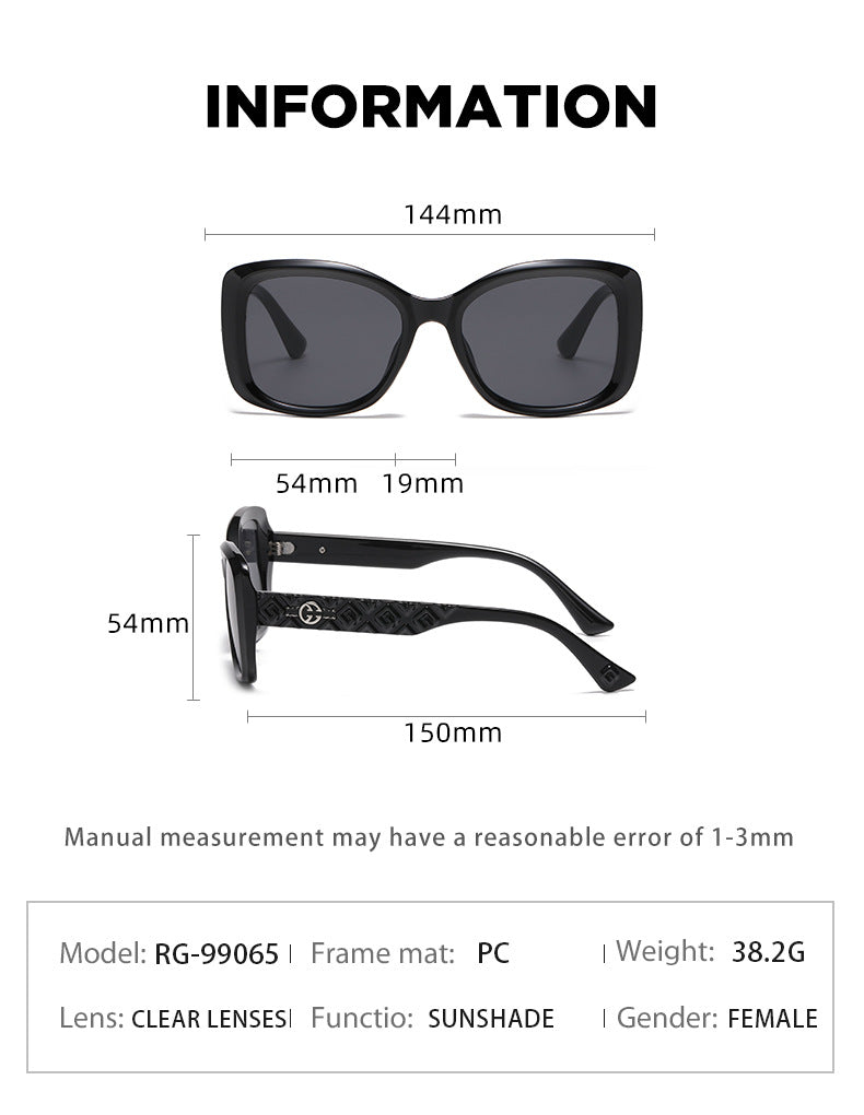 2025New European and American Fashion Large Frame Cat Eye Sunglasses for Women High-end Sun Protection Sunglasses for Women Trendy sunglasses