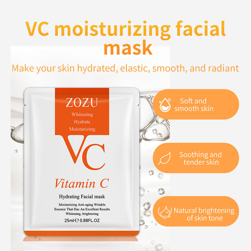 VC Facial Mask ZOZU Vitamin C Hydrating Moisturizing and Nourishing  foreign trade skincare products live wholesale
