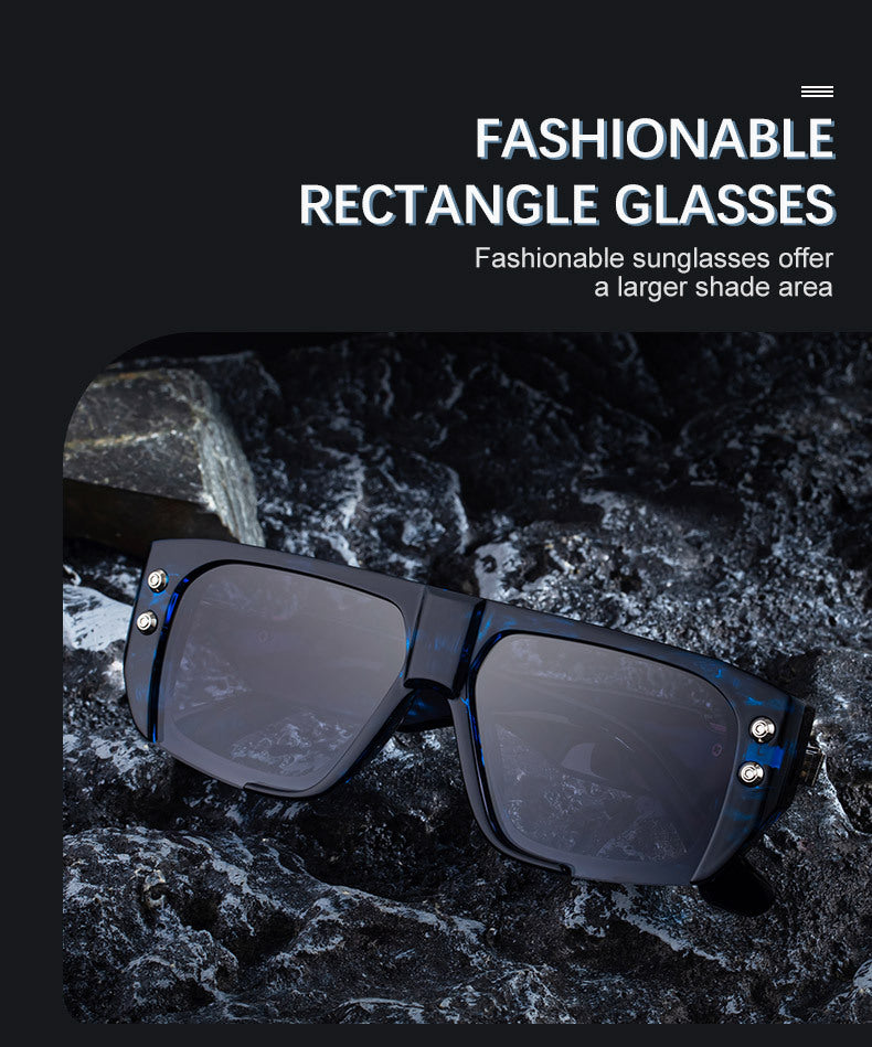 2025New Fashion Square Frame Sunglasses for Men, High-End Personality Outdoor Trend Driving Sun Protection Sunglasses for Men