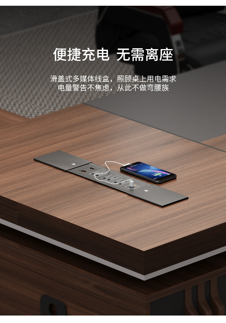 Office Desk Boss Desk and Chair Set Bookshelf General Manager Office President Executive Desk Simple Modern Office Desk