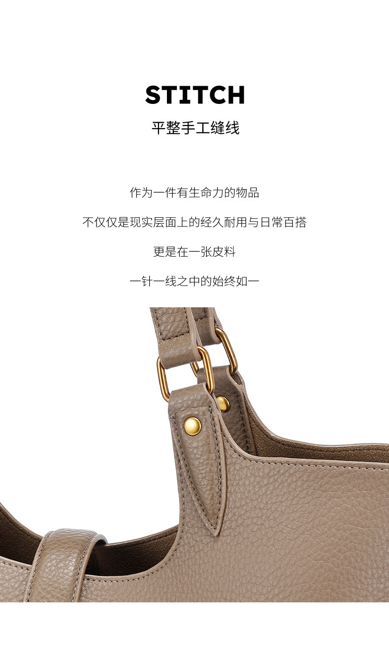 European and American Trendy High-End Single Shoulder Fashion Women's Bag Versatile Handbag Basket Bag Light Luxury Niche Commuter Crossbody Bag