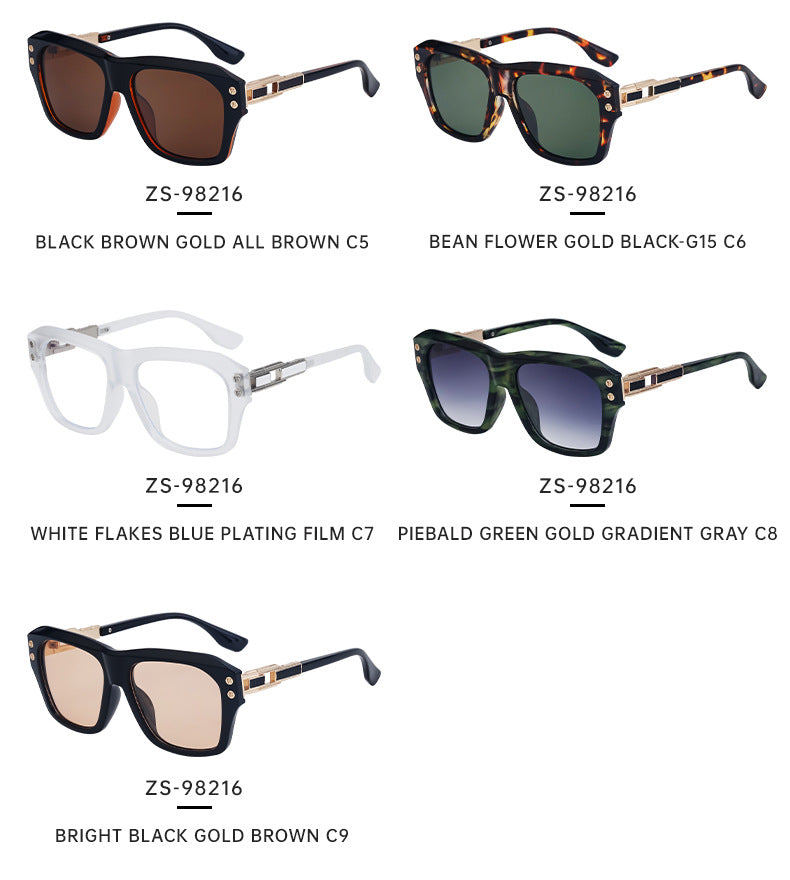 European and American Fashion Large Square Frame Sunglasses for Men High-end Sun Protection Sunglasses Men's Trendy Glasses sunglasses