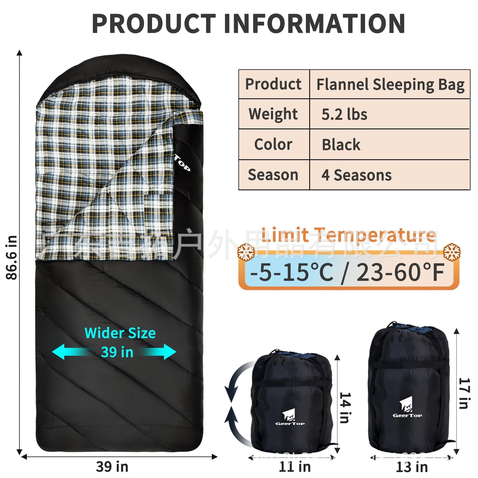 New Winter Sleeping Bag, Extra Wide and Thick, Warm Envelope Style Sleeping Bag for Outdoor Camping, Adult Quilt