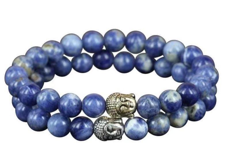 Amethyst Bracelet Men's Volcanic Stone Long Blue Point Bracelet Pyrite White Pine Braided Bracelet