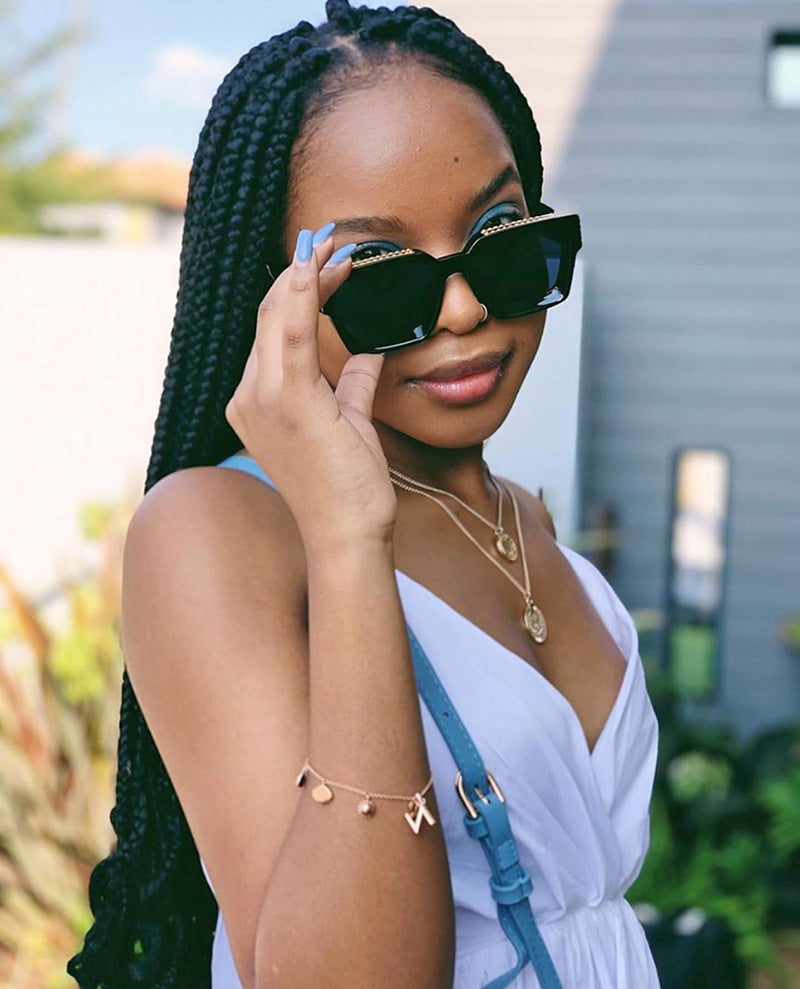 86229Large Frame Sunglasses for Women, European and American Internet Celebrity Style, 0k Fashionable Rich Men's Sunglasses sunglasses