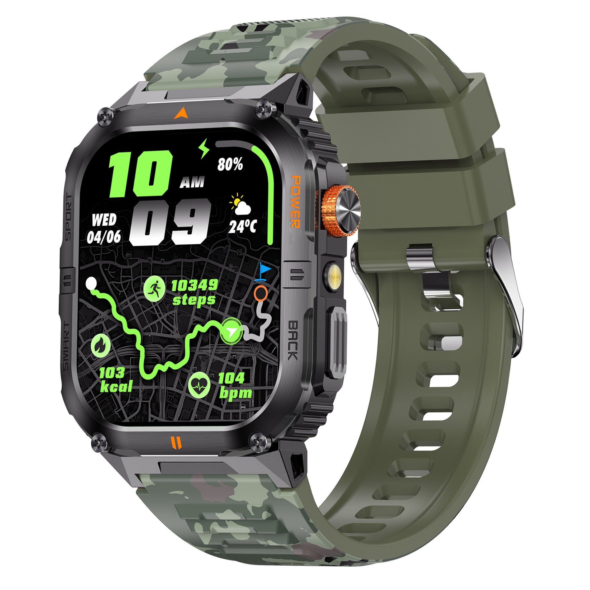 YK12Smart Watch Bluetooth Call True Heart Rate Step Count Sleep Monitoring Deep Waterproof Large Battery Sports Three-Proof