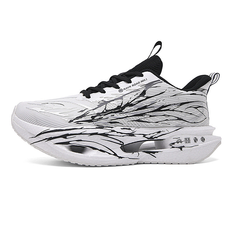 Autumn Winter New Double Mesh Thickened Parent-Child Fluorescent Fashion Casual Sports Shoes Really Soft Bottom Carbon Plate Lightweight Running Shoes