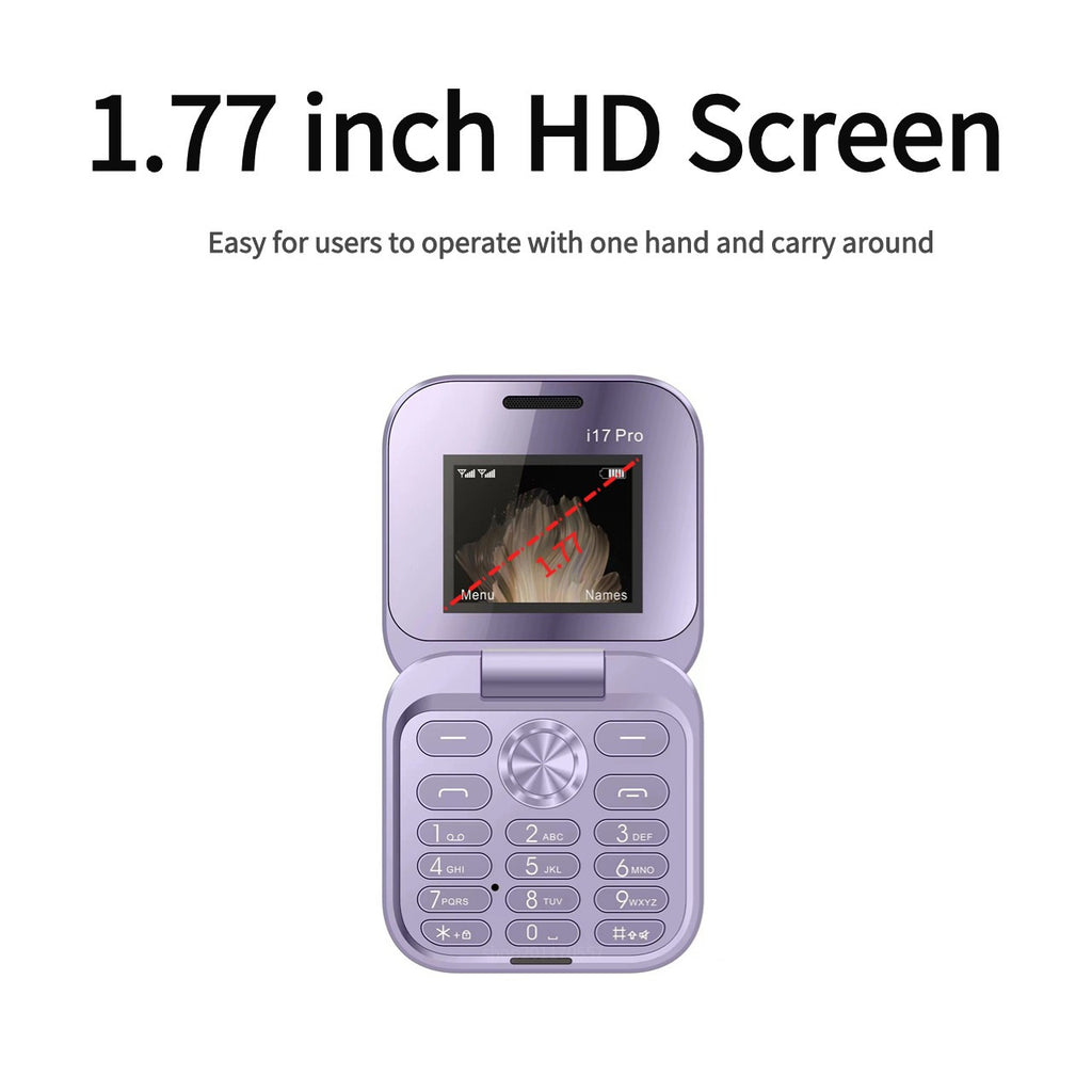 Hot Selling Exquisite Appearance Mini Folding Feature Phone Flip Cover Elderly Button Phone Pocket Phone