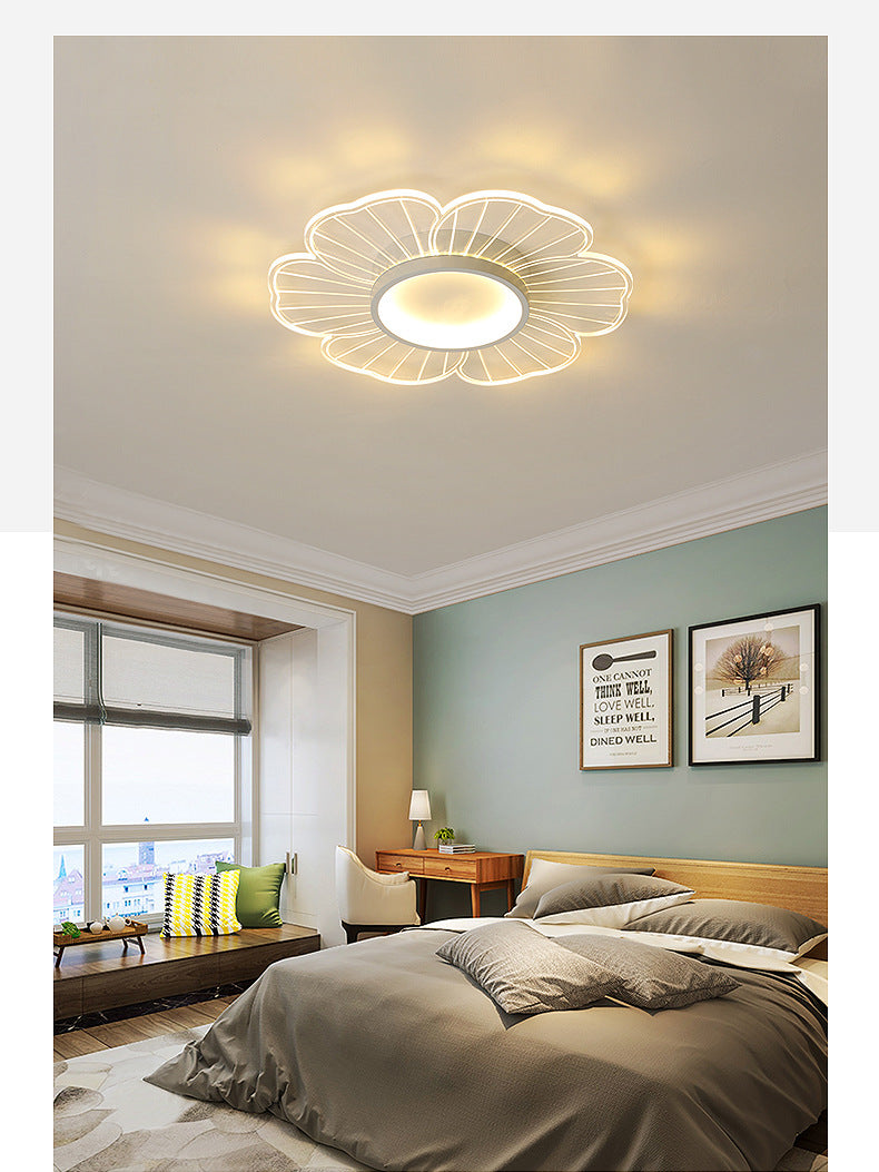 Nordic Flower Bedroom Light Ceiling Lamp Modern Simple Ultra-thin Round Lamp Creative Internet Celebrity Personality Lighting