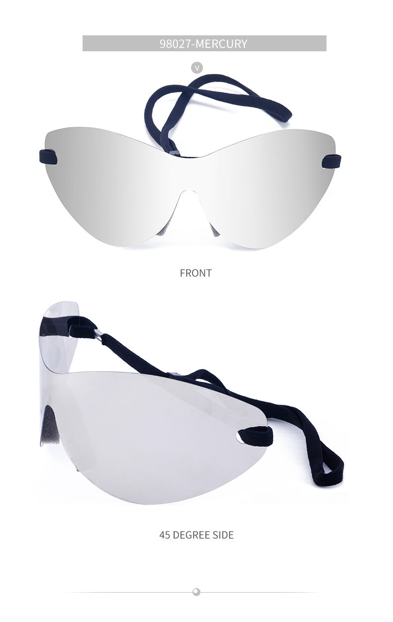 Big talker Y2K Sunglasses for Women, Sun Protection, Cycling, Sports, Windproof, Sunglasses, European and American Style, Frameless, One-piece Glasses, Men's Glasses