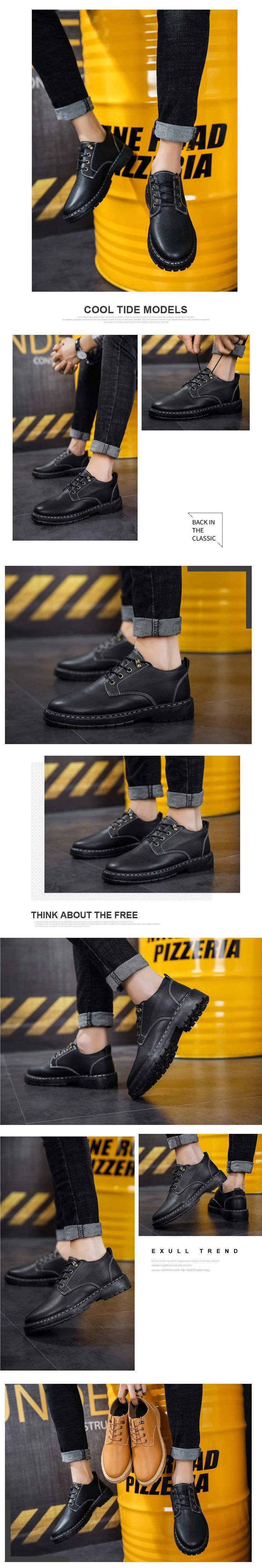 Summer Work Leather Shoes Casual Kitchen Men's Shoes Waterproof Non-Slip Oil-Proof Chef Shoes Black Work Boots for Young People