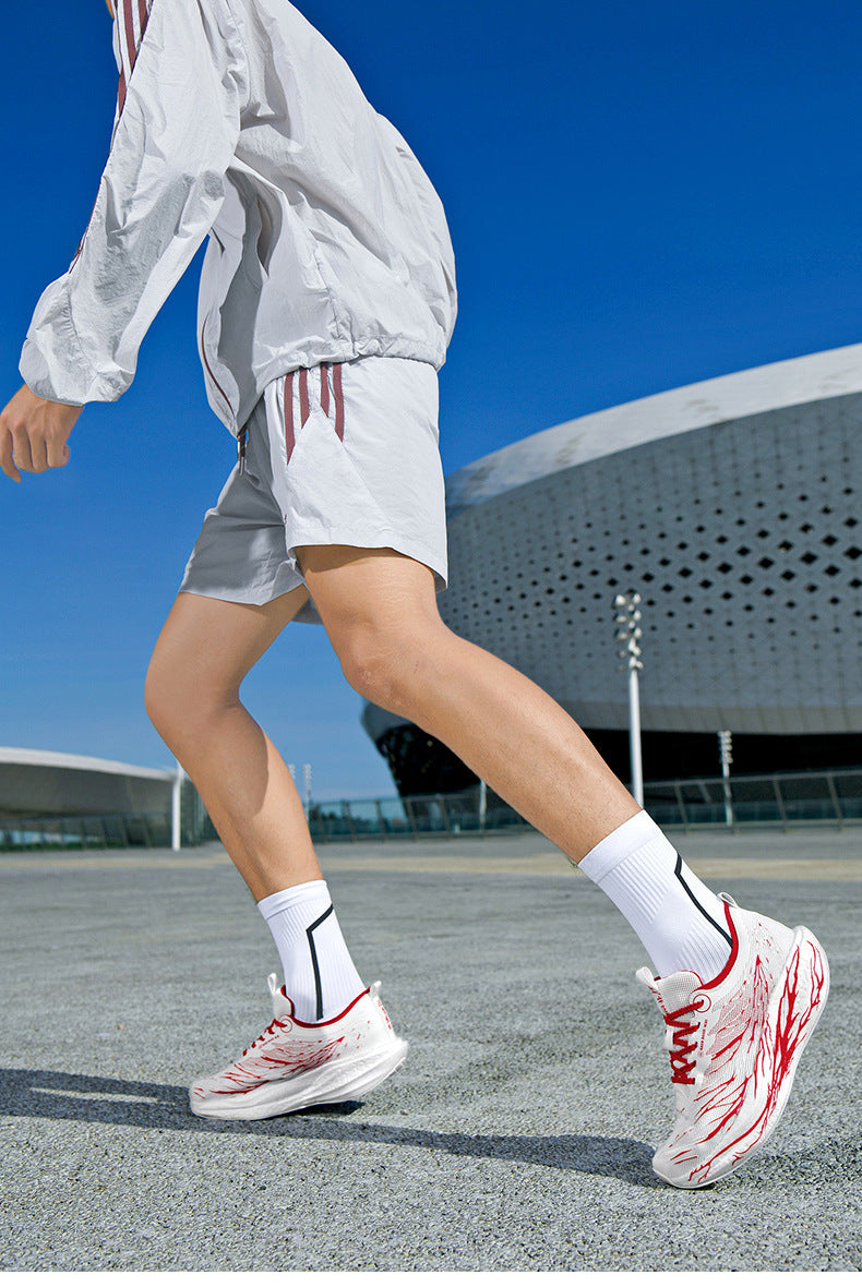 Autumn New Fluorescent Parent-Child Fashion Casual Sports Shoes with Real Carbon Plate High Elasticity Cushioning Outdoor Running Shoes