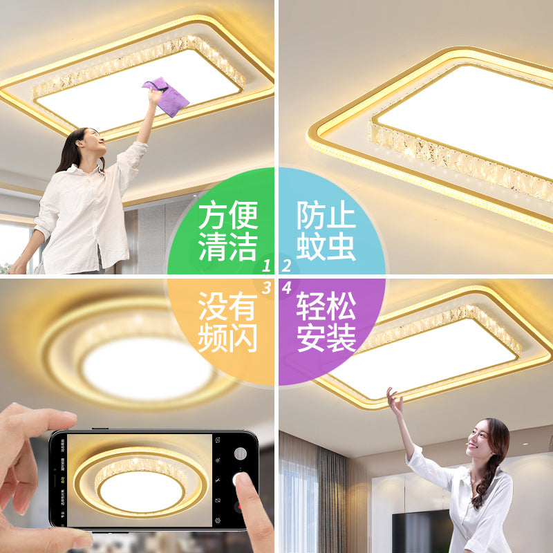 2025New Year's New Lamps Living Room Lamps Modern Simple Atmosphere Ceiling Lamps Light Luxury Crystal Lamps Restaurant Lamps Bedroom Lamps