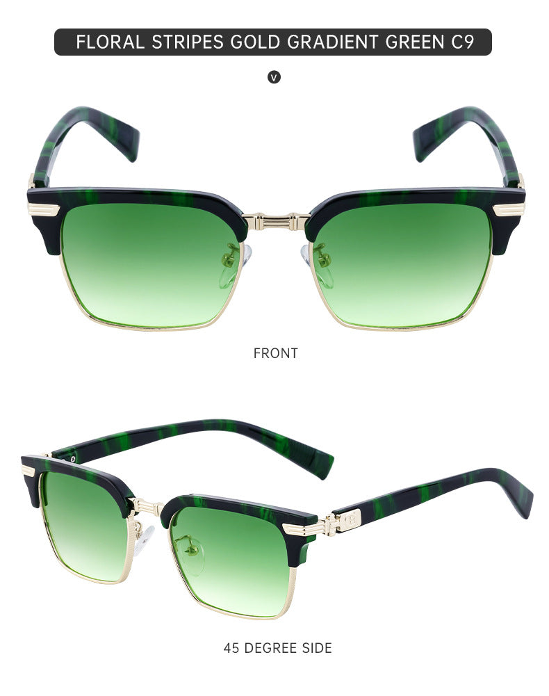 New Retro Square Frame Sunglasses Unisex Eyebrow Frame UV Protection Sunglasses Double Bridge Glasses shades