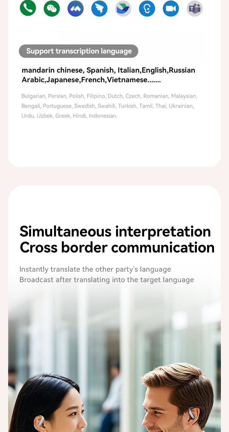 2025Popular M122New AI Translation Private Model Noise Cancelling Ultra-Long Battery Life Over-Ear Wireless Bluetooth Earphones