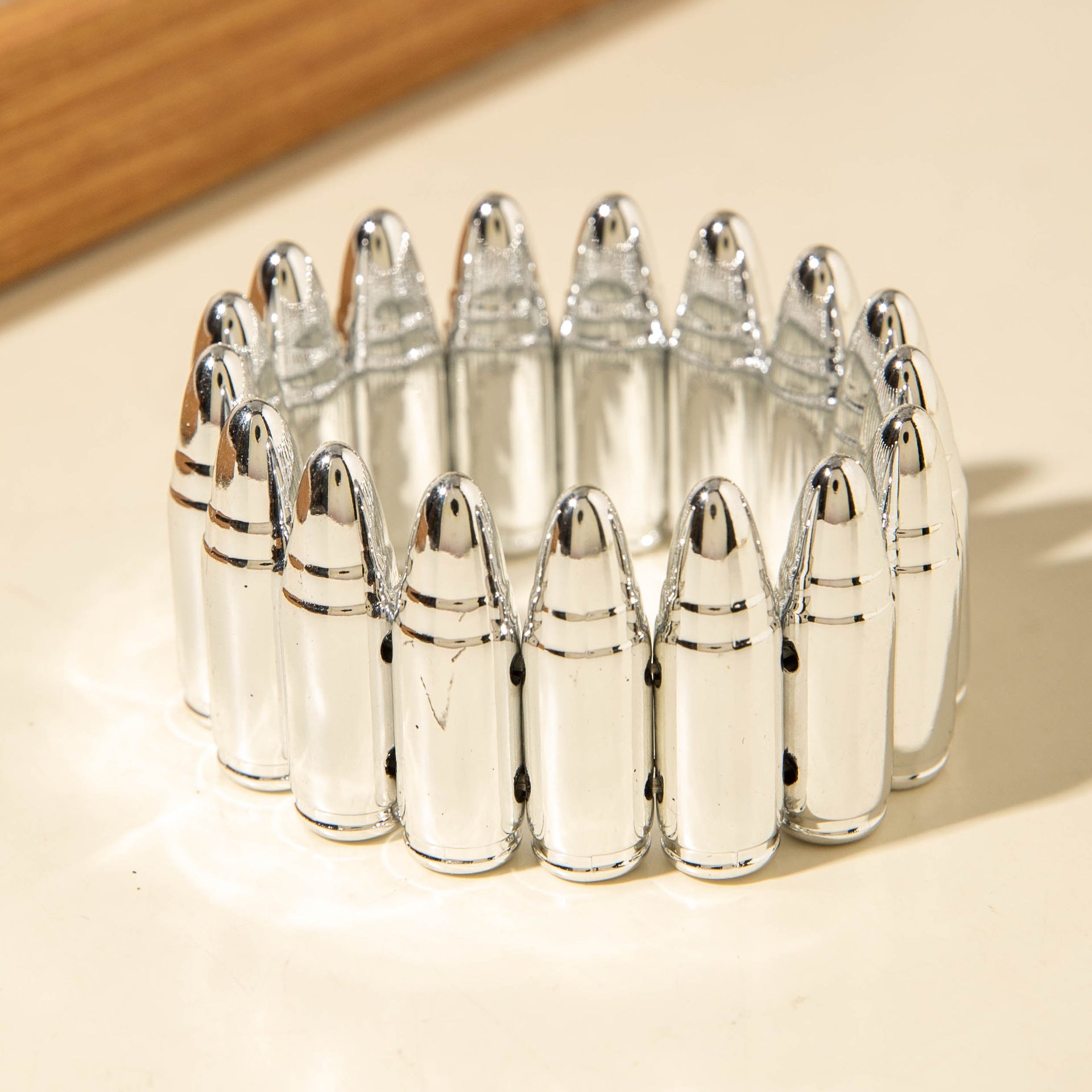 European and American Fashion Accessories with Personality CCB Bullet Bracelet Set  Wholesale of Niche Design Elastic Bracelets