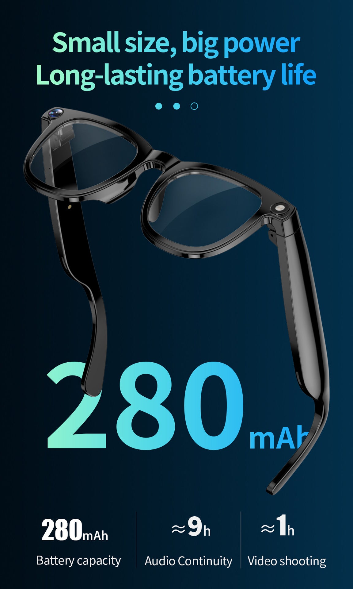 CY01Smart Glasses800100 Megapixel Camera with Image Stabilization1200P Video Recording AI Simultaneous Translation Character Recognition