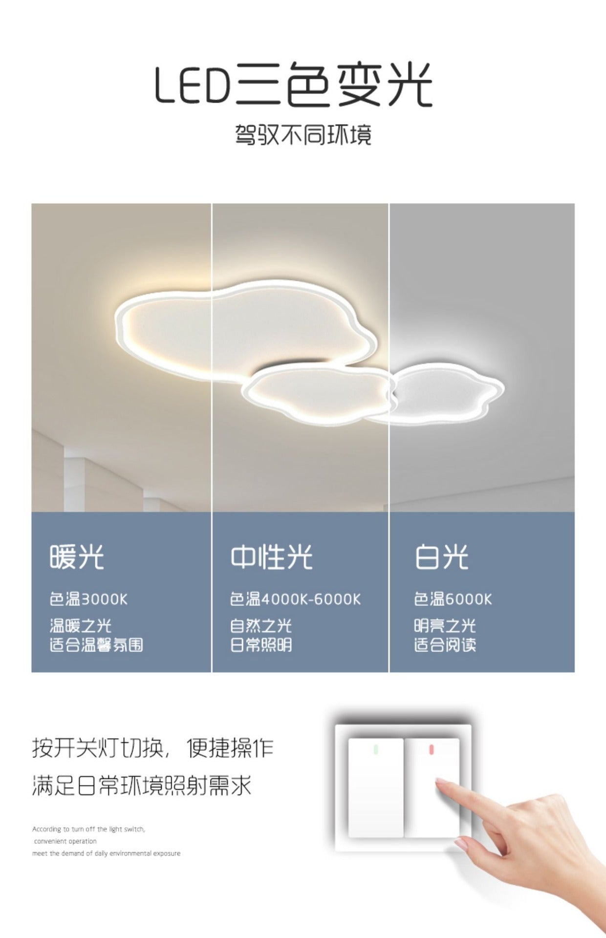 Nordic Minimalist Living Room Lamp Large Lamp Modern Simple Elegant Home Hall Main Lamp Creative Eye Protection LED Ceiling Lamp
