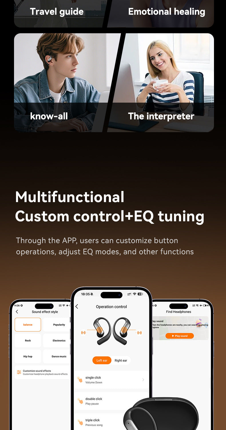 Popular M127AI Translation Long Battery Life Over-Ear Headphones Non-In-Ear Private Model Noise Cancelling Wireless Bluetooth Headphones