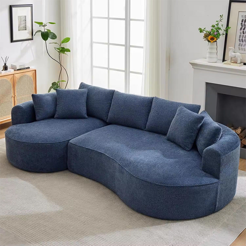 Apartment Fabric Sofa Vacuum Compression Roll Pack Living Room Curved Sofa One-piece Molded Pure Sponge Compression Sofa