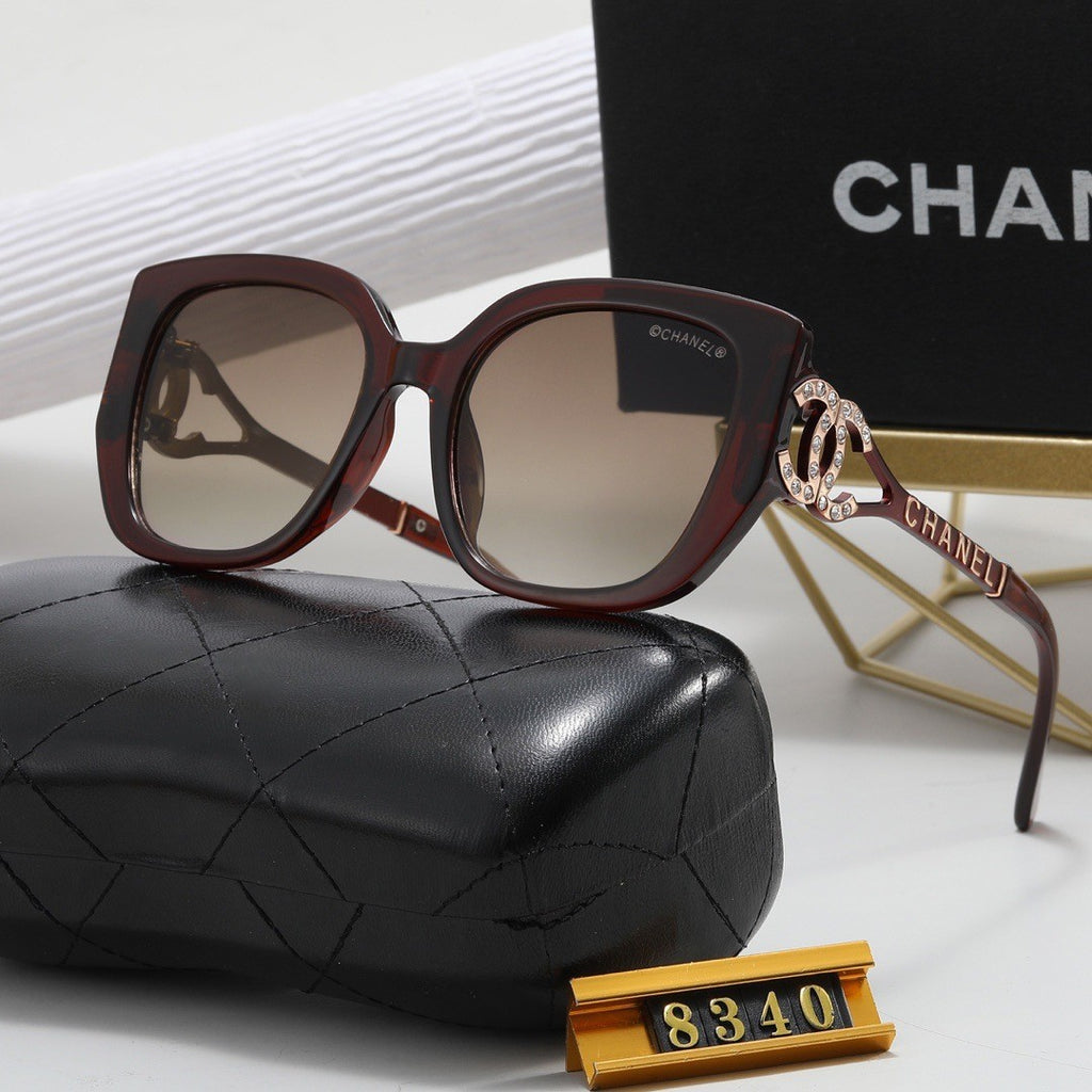 Chanel Style European and American High-End Summer Sunglasses Personality Versatile Trendy Sunglasses Driving Travel Fake Eye