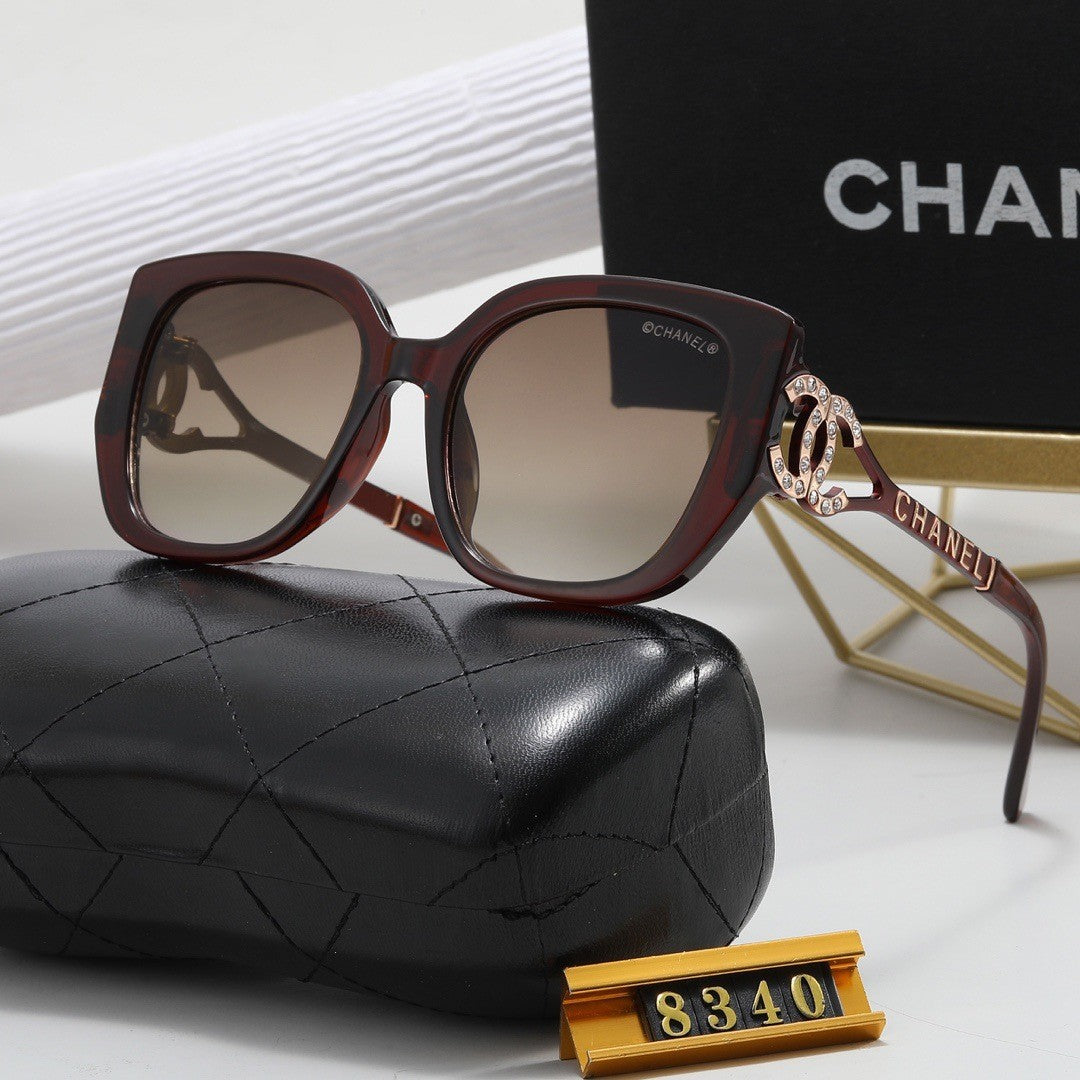 Chanel Style European and American High-End Summer Sunglasses Personality Versatile Trendy Sunglasses Driving Travel Fake Eye