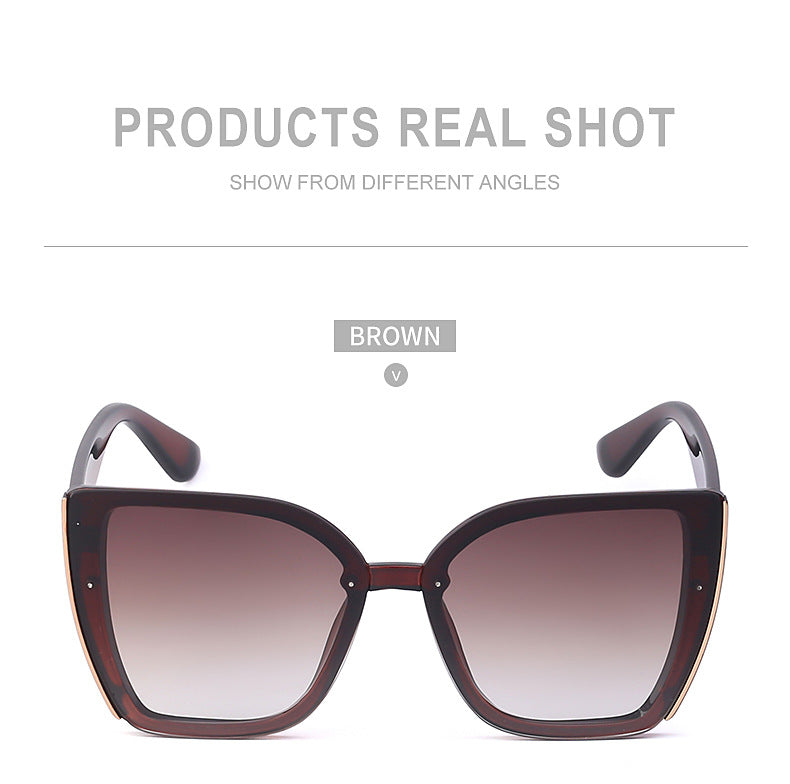 Internet Celebrity Cat Eye Large Frame Sunglasses for Women Fashion Trend UV Protection Sunglasses Korean Style Glasses sunglasses