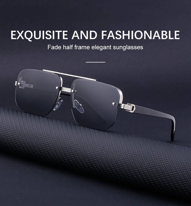 2025New style sunglasses with a high-end feel, European and American half-frame glasses, fashionable sunglasses for women with UV protection sunglasses