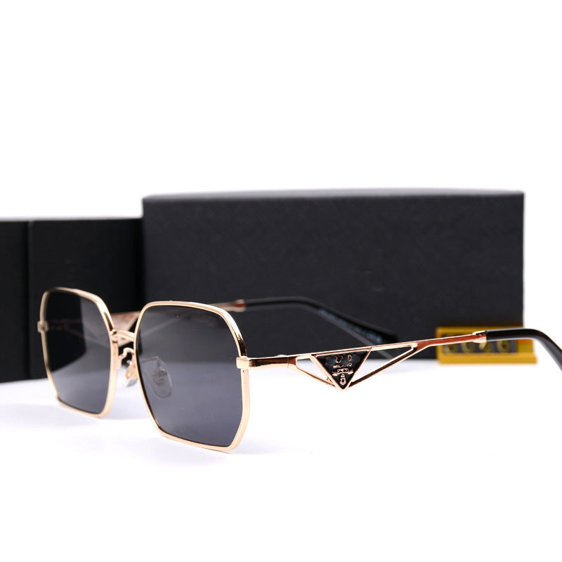 New Metal Sunglasses for Men and Women Classic Elegant Versatile Sunglasses Travel UV Protection Double Bridge Sunglasses Hot