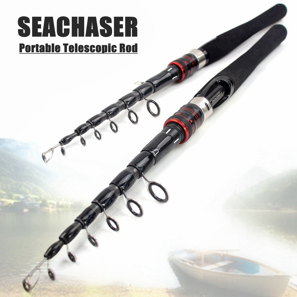 Ultra-short Portable Telescopic Lure Rod Carbon Short Sea Rod Retractable50Centimeter European and American Fishing Gear Manufacturer Wholesale