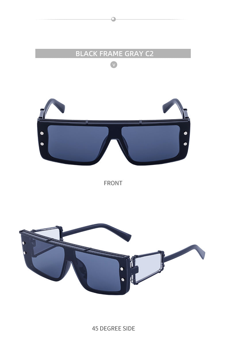 European and American Cyber Steampunk Square Frame Sunglasses for Men Trendy Y2K Wholesale Sunglasses and Eyeglasses sunglasses