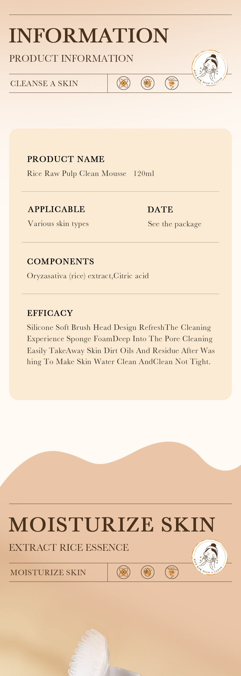 Full English Rice Skincare Set BIOAOUA Rice Puree Series Six-Piece Set Box  Wholesale