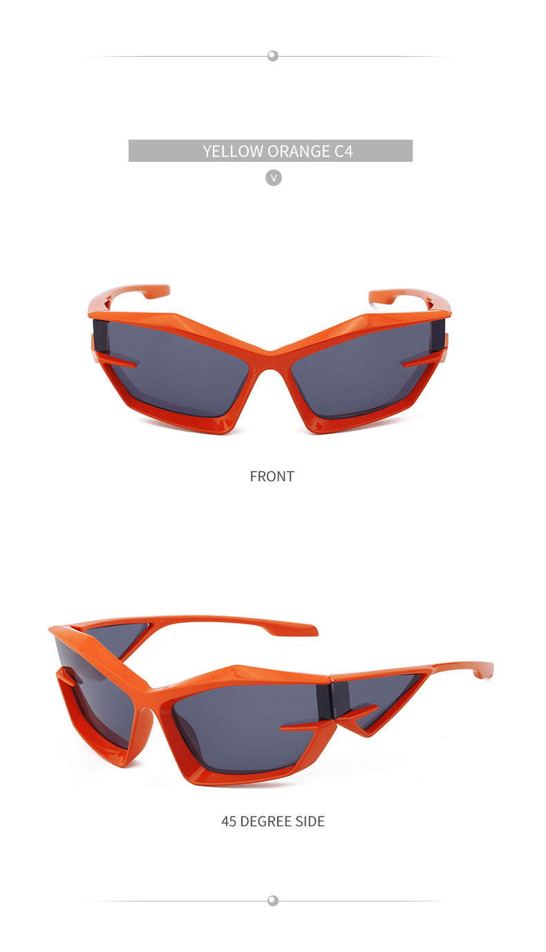 European and American style unique shaped sunglasses for men Y2K Millennium Future Technology Sunglasses for Women Trendy Glasses Wholesale