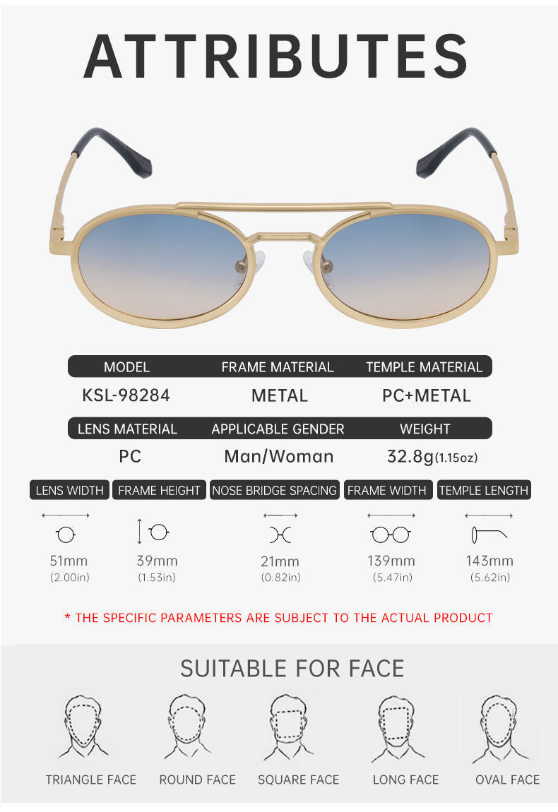 2025New European and American Retro Oval Frame Sunglasses for Men with High-end Spring Sunglasses for Women sunglasses