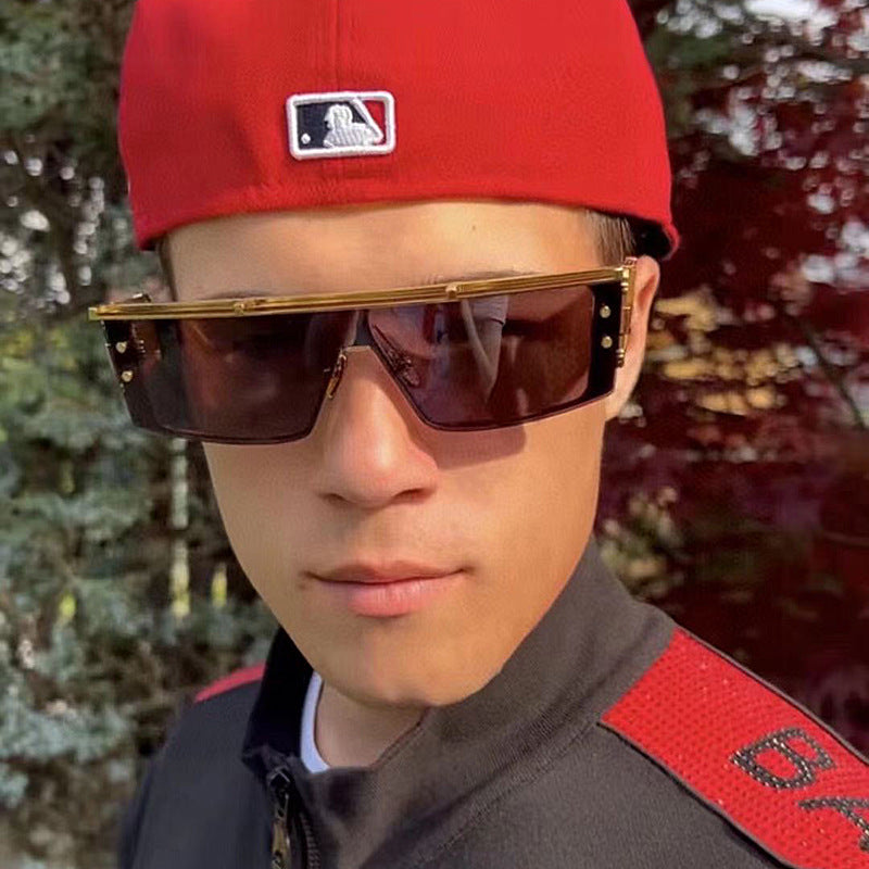 European and American Cyber Steampunk Square Frame Sunglasses for Men Trendy Y2K Wholesale Sunglasses and Eyeglasses sunglasses