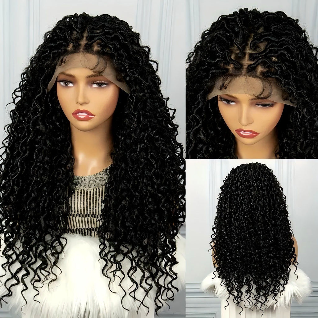 Wholesale Cross-Border E-commerce Hot-Selling Full Lace New Style Concubine Headpiece Goddess Locs Braids Wig