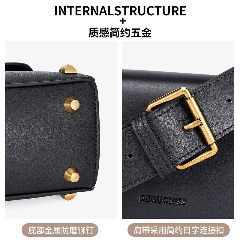 European and American Women's Bag High-End Light Luxury Handbag Niche Versatile Fashion Genuine Leather Crossbody Bag Single Shoulder Underarm Bag for Women