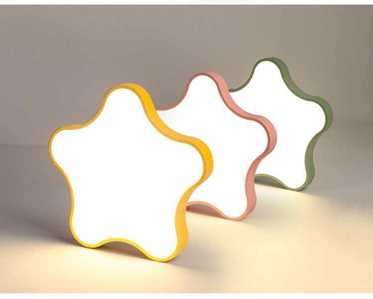 Macaron Five-Pointed Star Ceiling Light led Children's Room Lamp Nordic Iron Art Bedroom Lamp Kindergarten Cartoon Lighting
