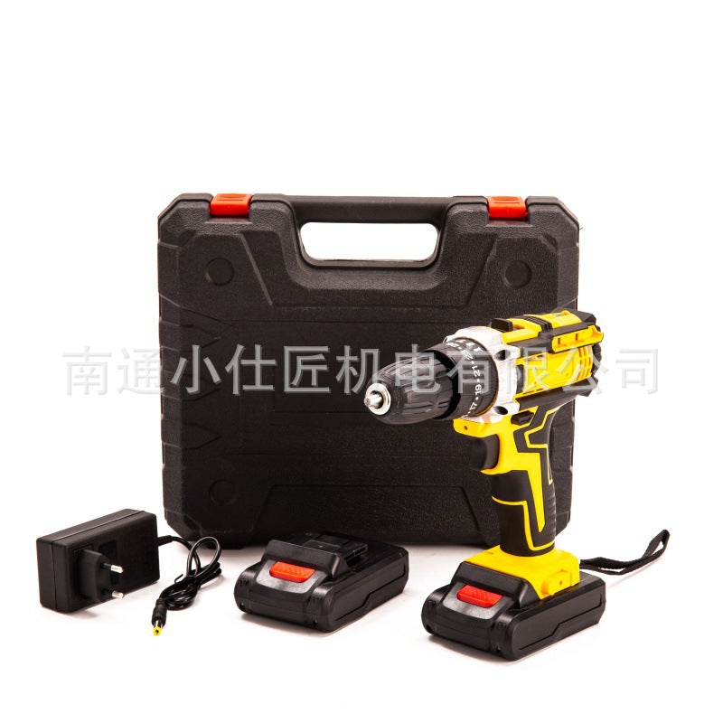 Cross-Border New Model Export Electric Tool Brushless Hand Drill Dual-Speed Impact Electric Screwdriver Set Small Steel Cannon