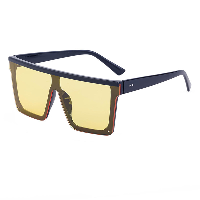 One-piece Lens Sunglasses for Men, High-end Fashion Sunglasses for Women, European and American Style Large Frame Square Glasses sunglasses