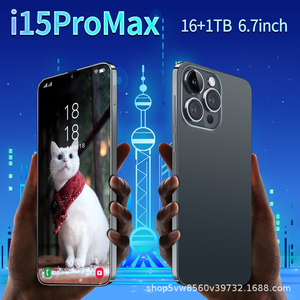 New i15Mobile Phone Overseas Mobile Phone Android System Straight Board i15ProMAX16+1T Full Screen