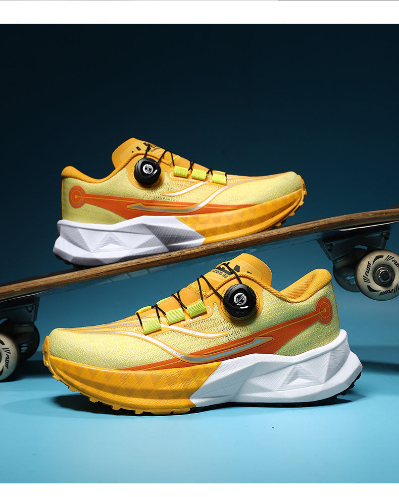 Full Palm Carbon Plate Sports Running Shoes Double Layer Popcorn Outdoor Trail Running Shoes Marathon Men's and Women's Shoes