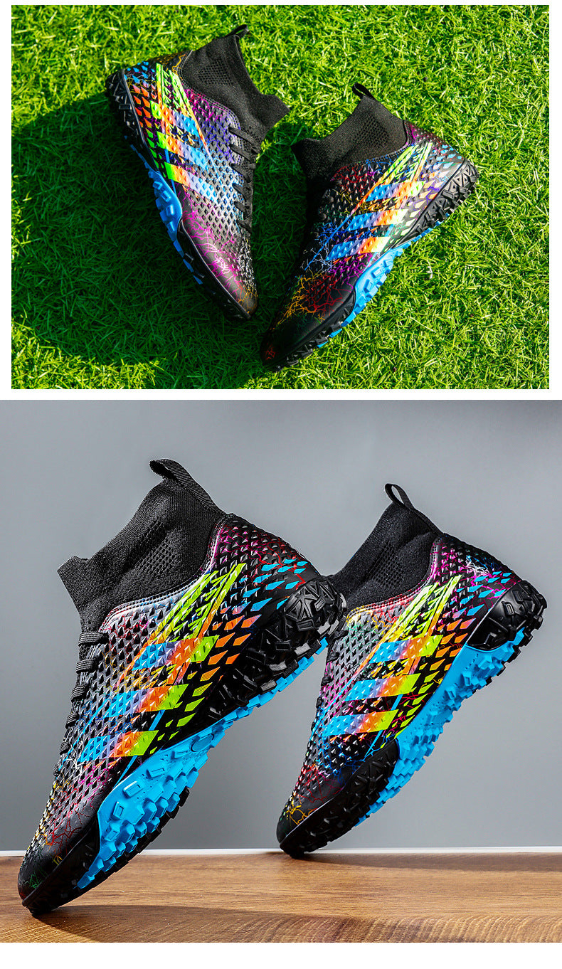 New high-top soccer shoes for men and women AG Spike TF Broken Nail Youth Student Grassland Competition Training Shoes