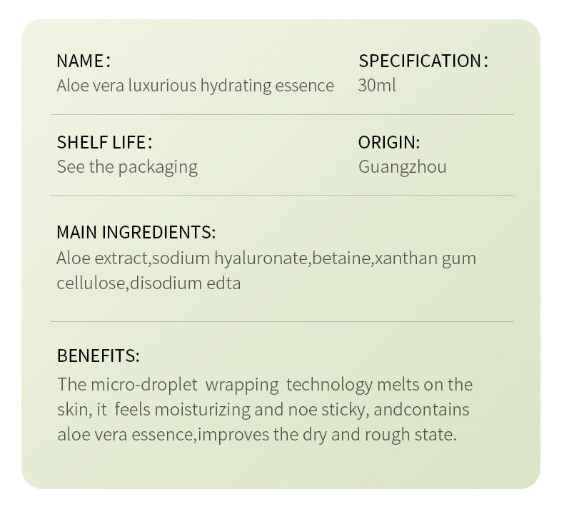 Full English Plant Essence Serum SADOER Aloe Vera Rose Chamomile Hydrating Moisturizing  Foreign Trade Wholesale