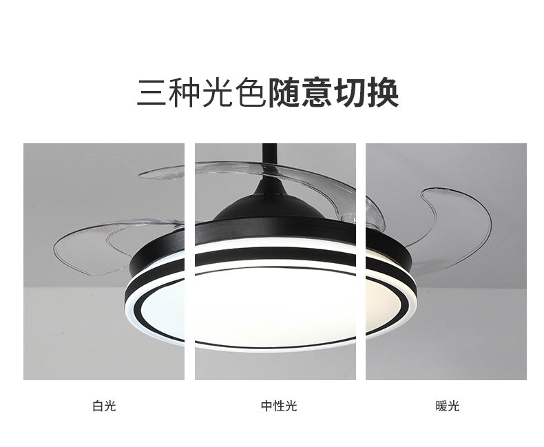 Invisible Fan Light for Home Bedroom Living Room Silent Variable Frequency Electric Fan Light Modern Simple Dining Room Ceiling Fan Light Wholesale