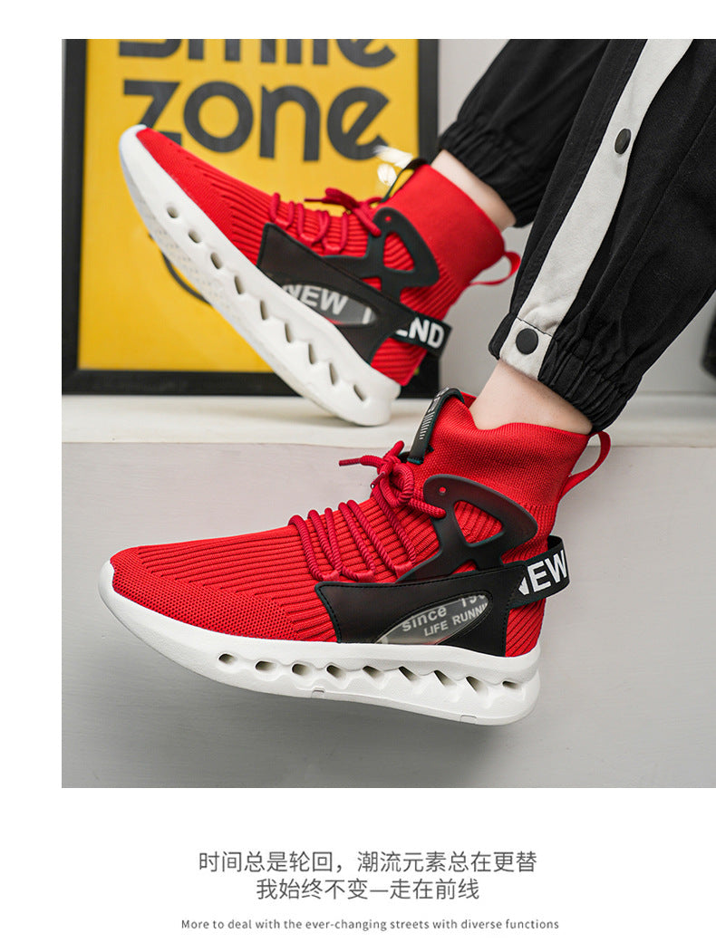 Autumn Winter New Large Size Men's Casual Shoes Youth High-top Shoes Blade Sports Shoes Versatile Running Trendy Shoes