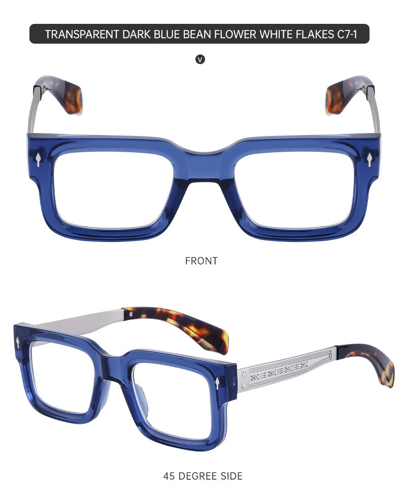 Fashion Square Frame Non-Prescription Glasses for Men, Can Be Fitted with Prescription Lenses, Optical Frame, Small Frame Glasses, Hot Sale